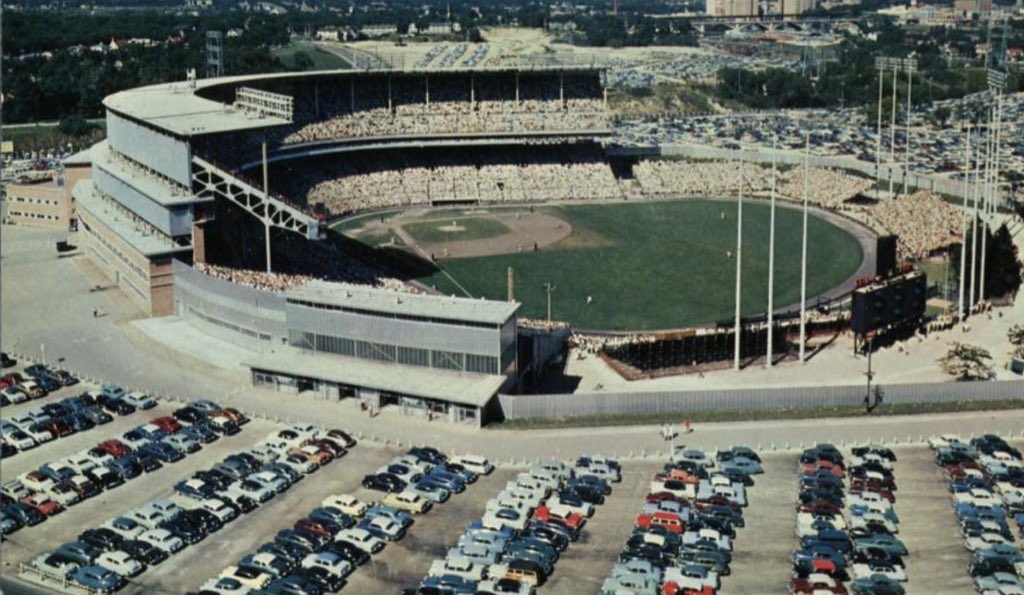 MLBcathedrals's tweet photo. This ballpark holds the distinction of being the first ballpark built with lights from the get-go and also the first ballpark with symmetrical curved fences, can you name it? https://t.co/yanlE7qVmz