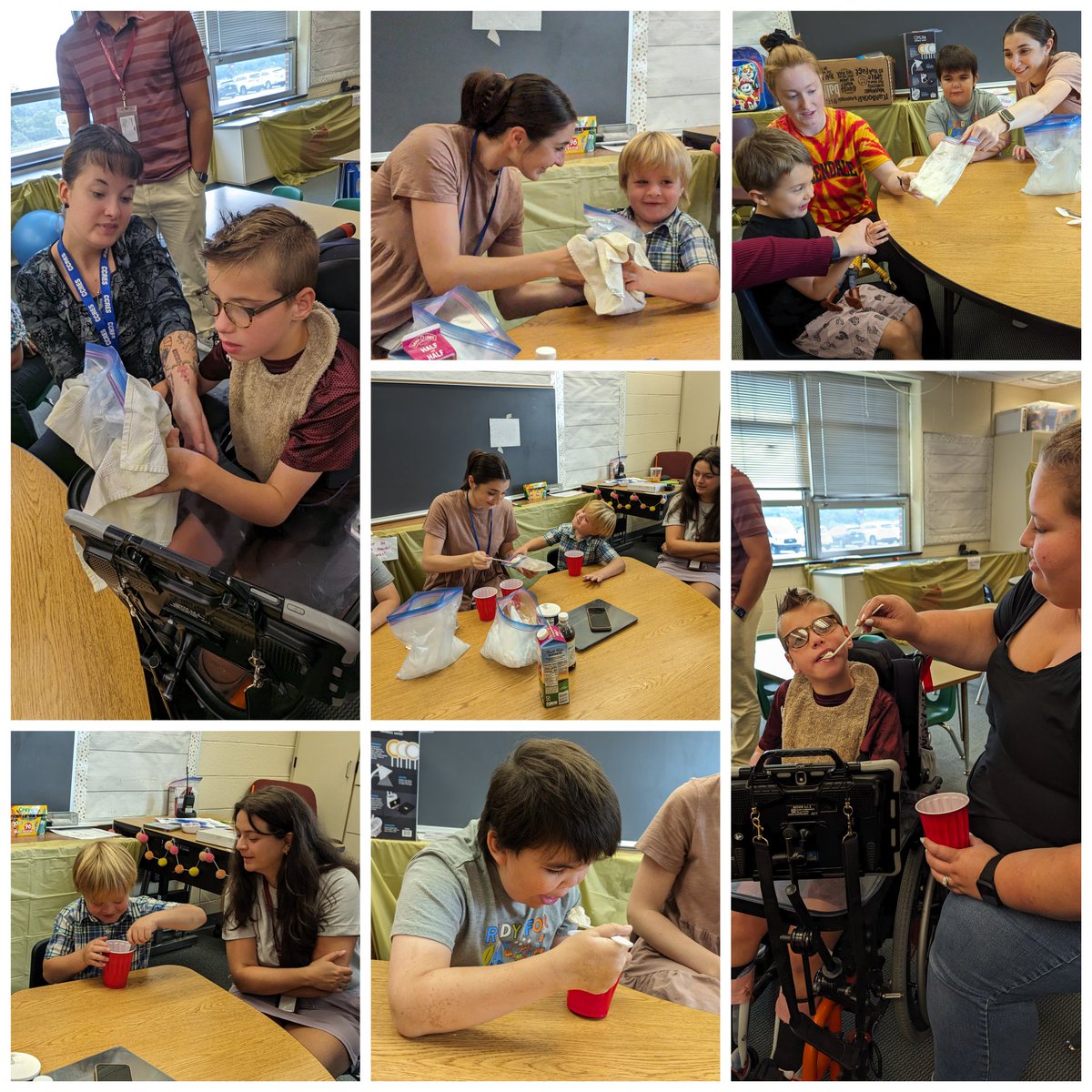 MrsHawkinsHES's tweet image. &amp;amp; that's a wrap, ESY!!! Thank you to Ms. McGill and her class for including us in the ice cream making process! We had lots of fun, laughs, smiles, and sensory exploration during this activity.🍦 🍨☀️ #HotOrCold #YouScreamIScreamWeAllScreamForIceCream #HappyHillendale #ESY2023