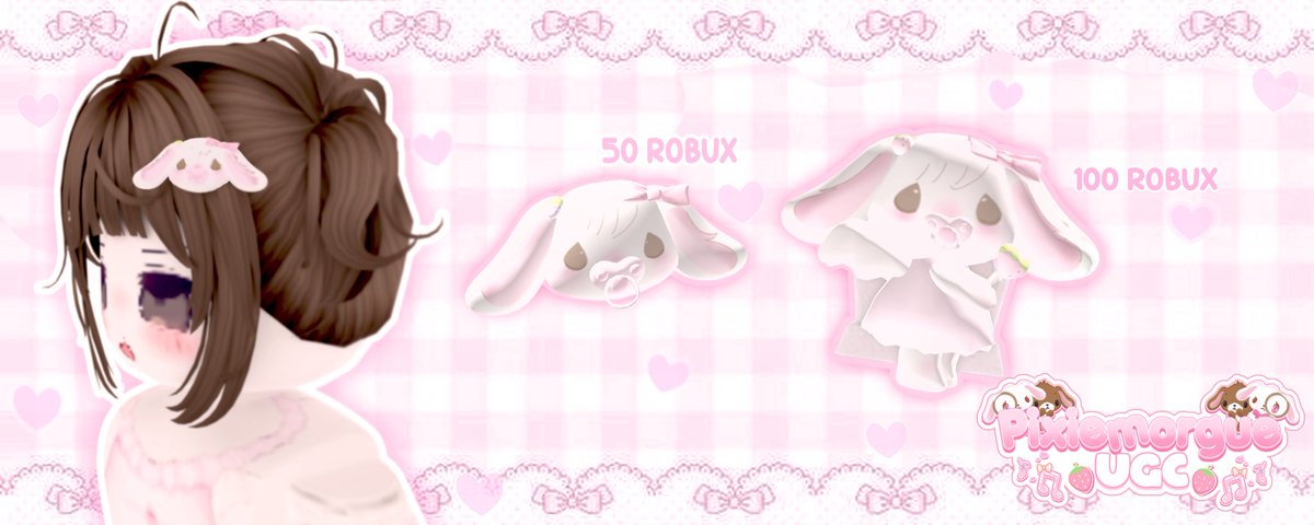 HI! introducing PURI PURI my group mascot! :3 
i released two ugcs of her to my group 
showcase inspo from the lovely @selenitelol links down below!

roblox.com/catalog/142907…

roblox.com/catalog/142915…
#Roblox #ROBLOX #RobloxUGC #RobloxDevs #robloxart