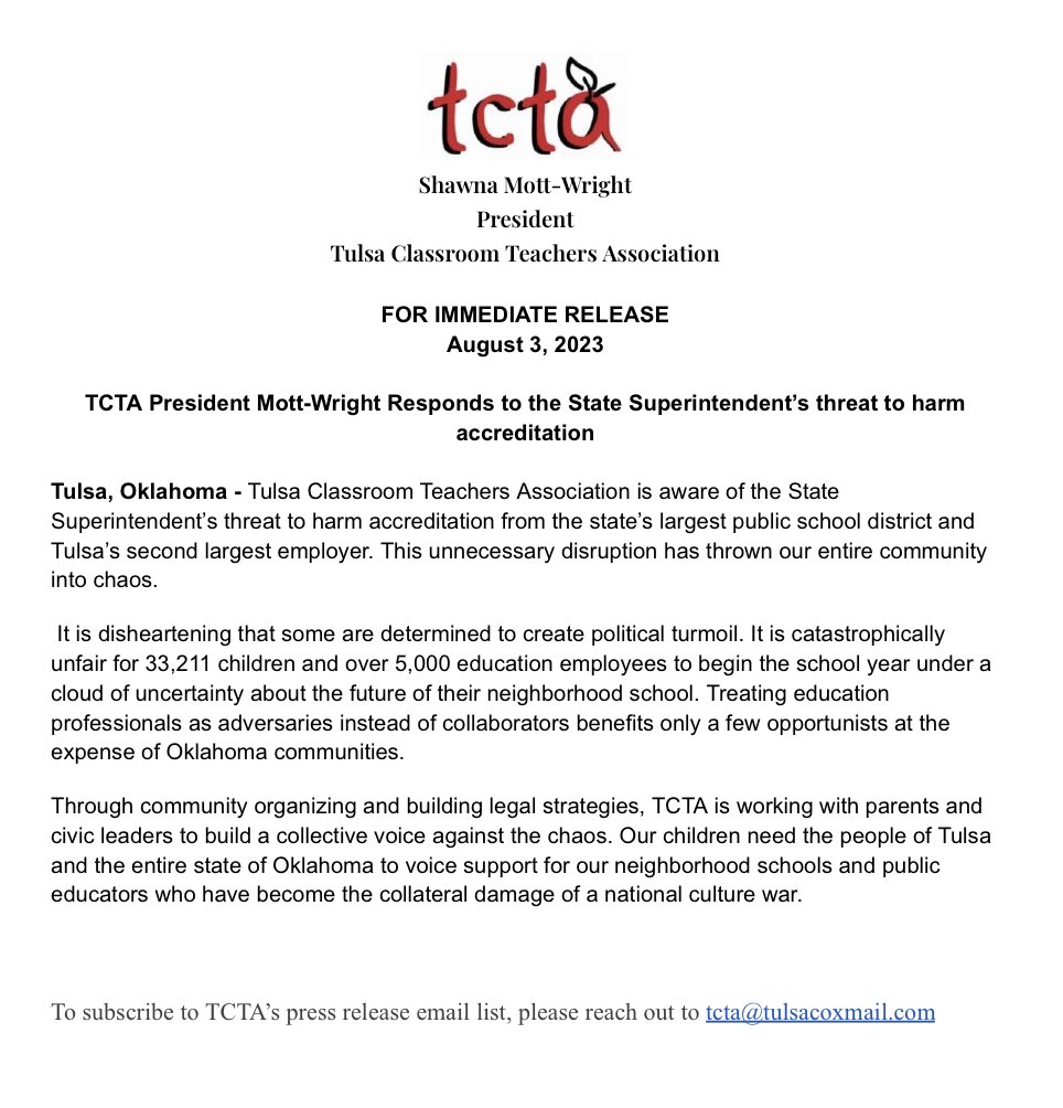 Tulsa CTA (@tulsacta) on Twitter photo 