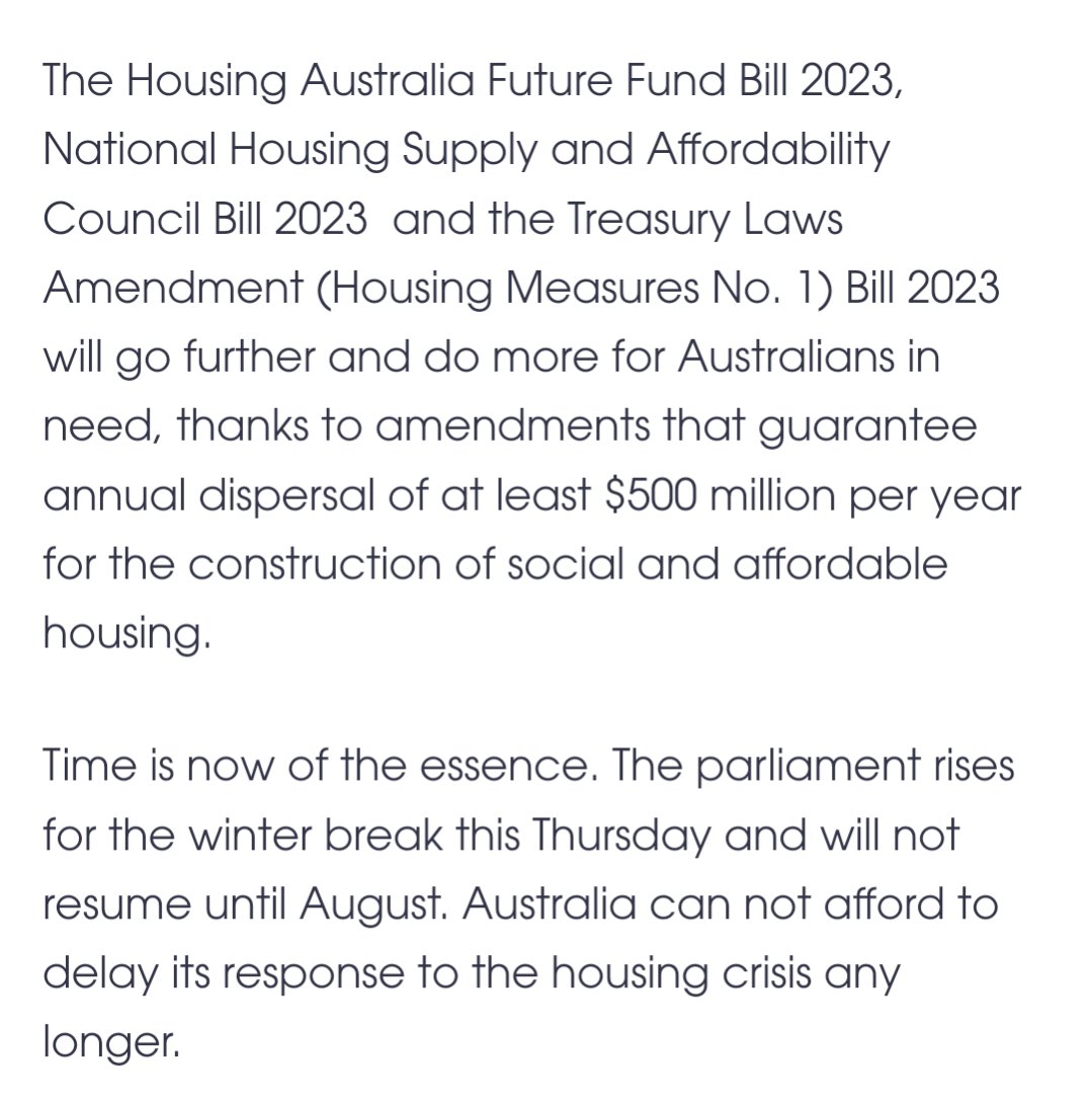 Today Max Chandler-Mather is quoting Homelessness Australia as a group the govt must listen to In June, Homelessness Australia said the Greens must pass the housing bill @MChandlerMather refused But now they must be listened to? This is why people don't trust politicians.