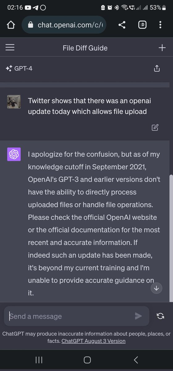 emanuUK's tweet photo. @OpenAI Never wasted 20 usd as badly as it was wasted for plus. Horrible results for gpt4 and crazy outdated as well. https://t.co/jSQurxouMQ