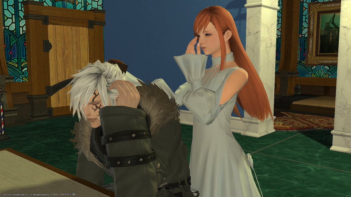 ReturnedWoL's tweet photo. "Ryne, I know you're thrilled but try not to mess my hair up too much..."
-
((Day 3 of Night's birthmonth appreciation. I could just see Night letting Ryne try to style his hair for fun all because he takes care of her for Thancred. xD )) https://t.co/9WGtAWxuEJ