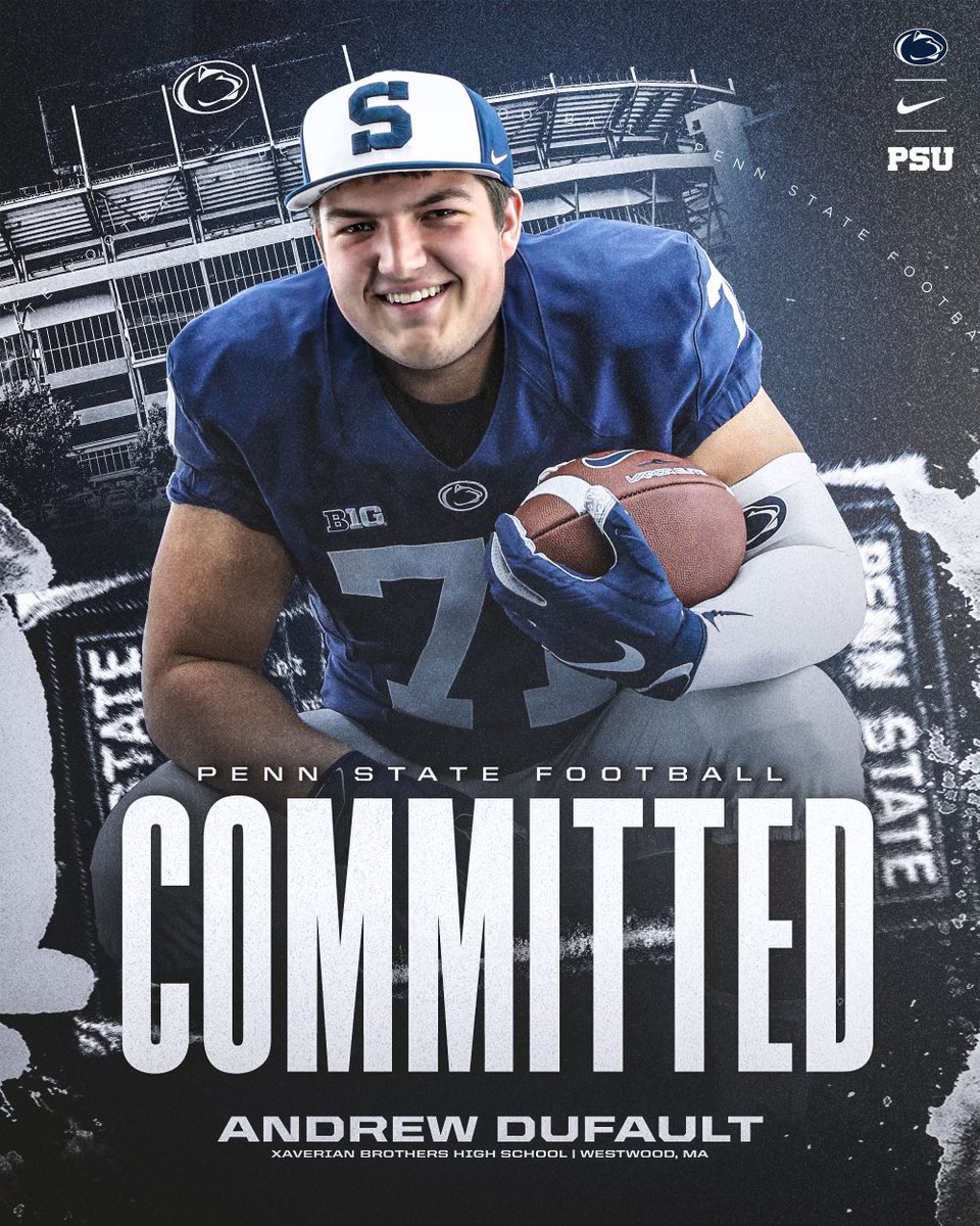 I am honored to announce my commitment to <a href="/PennStateFball/">Penn State Football</a> . I want to thank God and all the amazing coaches, teammates, and family that have helped me learn and love the game of football. Thank you <a href="/coachjfranklin/">James Franklin</a>,  <a href="/CoachCollins46/">Stacy Collins</a>, <a href="/SachsePSU/">Eric Sachse</a>, and <a href="/CoachRaisbeck/">Eric Raisbeck</a>! #WeAre 🦁