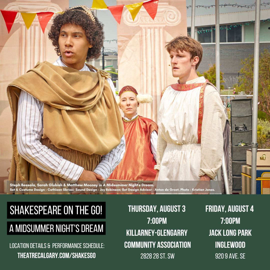 Where art thou performing this eve, you ask? 🎭 
Catch us tonight in <a href="/killarneyyyc/">Killarney Glengarry</a> at 7pm! 
Tomorrow is our last show in <a href="/InglewoodYYC/">Inglewood Calgary</a> at Jack Long Park. Come down early and enjoy live string music provided by <a href="/MusicMileYYC/">Music Mile</a> around 6pm!

Show details: bit.ly/4471q0rv

#yyc