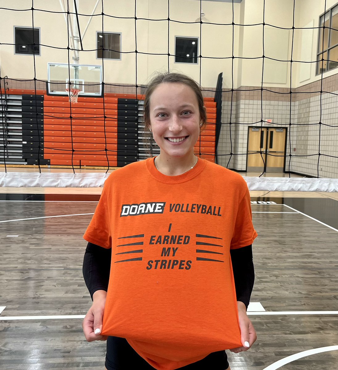 DoaneVolleyball's tweet photo. Congrats to our first stripes winner of the season, sophomore Kennedy Stanley! Way to go Kenny! #doanevb #DUVB #earnedstripes https://t.co/rNDIojCsXj