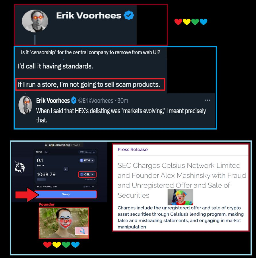 yourfriendSOMMI's tweet photo. @FuruFinance @RichardHeartWin This is completely wrong. 

The #CancelUniswap movement is to help everyone in Crypto band together to see that the SEC and Uniswap are on the same side, and they're both against DeFI &amp; Crypto.

They are evil.

HEX from Ethereum is the martyr for everyone to see the truth https://t.co/CHusTJWEYx