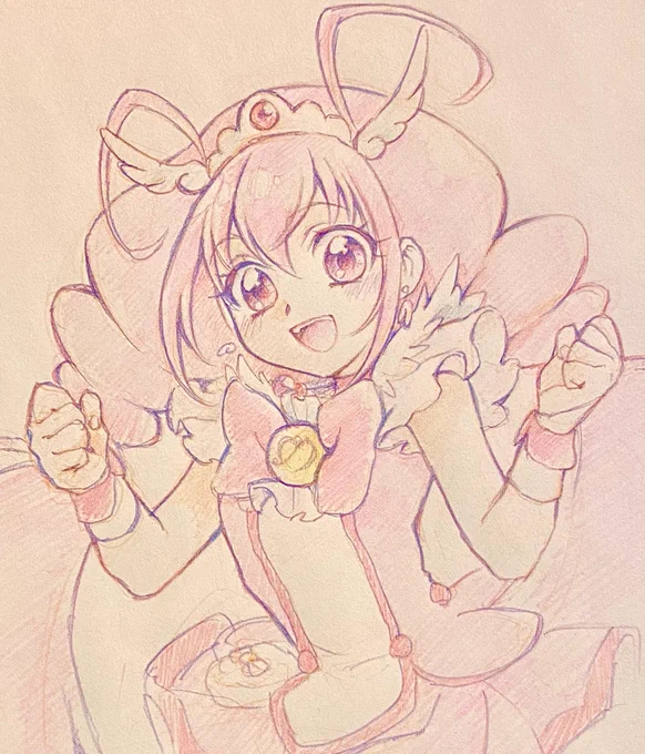 キュアハッピー  リハビリがてら時間外参加  #プリキュア版深夜の真剣お絵描き60分一本勝負