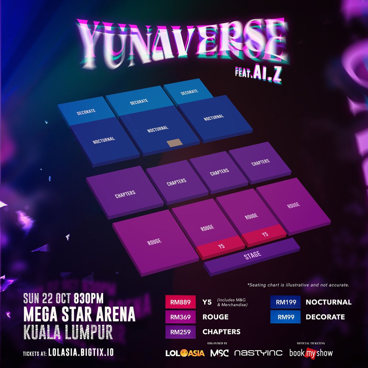 Hi KL! After years of trying to make a show in KL happen, it's finally here! 

Tickets to YUNAVERSE will launch at 12PM MYT, 8 August 2023.

#yunationals subscribers will have first access to ticket sales on 7 August 2023. A private link/promo code will be emailed to you, so