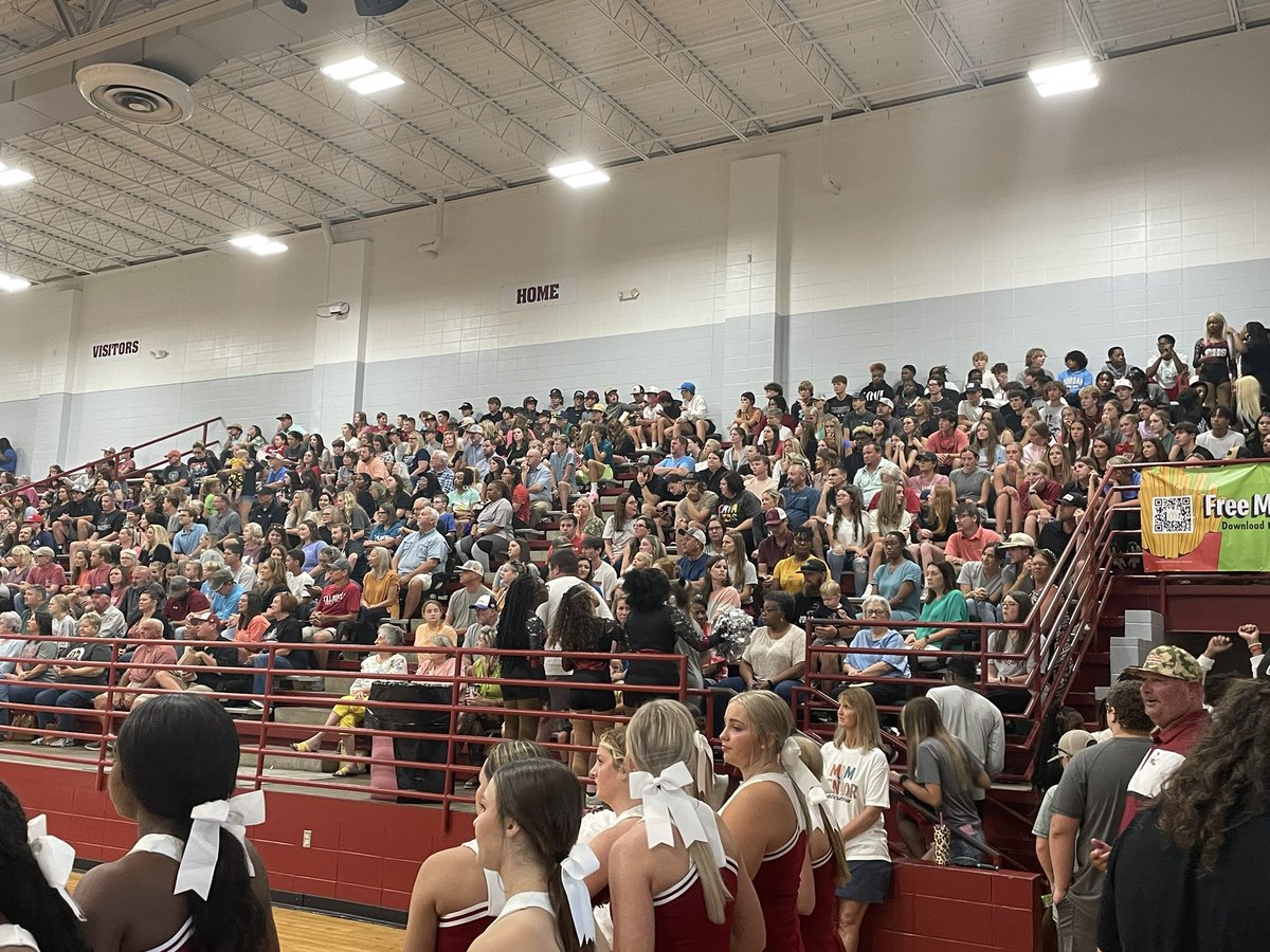Packed house for Meet the Lady Cavs at Caledonia High. The girls volleyball team swept the baseball team 2-0.