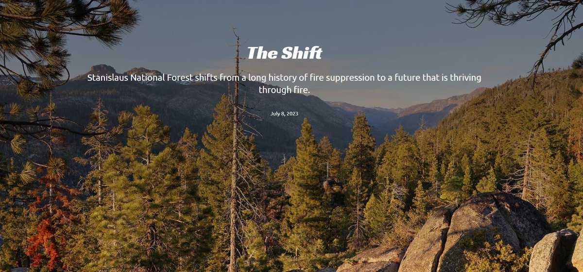 “The Shift” showcases numerous ways Stanislaus Nat. Forest is shifting to address the wildfire crisis at the pace and scale needed. Storymap here: protect-us.mimecast.com/s/qFDlC5ywM8IK… @Stanislaus_NF @R5_Fire_News @forestservice @USGS_EROS @usfs_r5