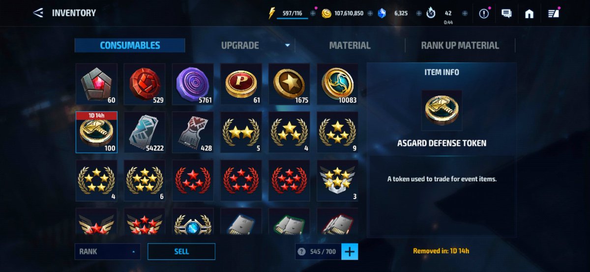 itzglizz's tweet photo. @Marvel_FFightUS Pls fix the expiry date of the Asgard Defence Tokens before they get removed https://t.co/1Dp3SdN4Up