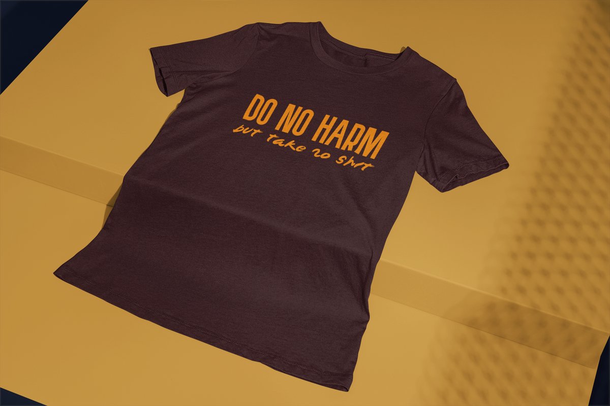 'harm' Men's classic tee (oxblood) buff.ly/3LmxS6m