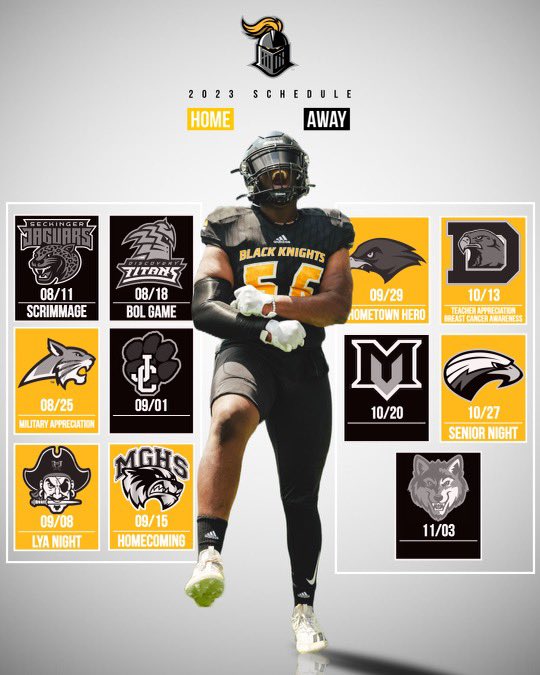 CoachHarold73's tweet photo. @BlackKnight_FB 🏈 season is around the corner. Come check us out at the 🏰!
As @DeionSanders would say…
We’re Coming! 🏰🖤💛🖤💛⚔️
🔥🔥🔥🔥
#HumbleandHungry
#FaithFamilyFootball
#BUCKLEUP
#FTN5 https://t.co/kyiULkLRvq