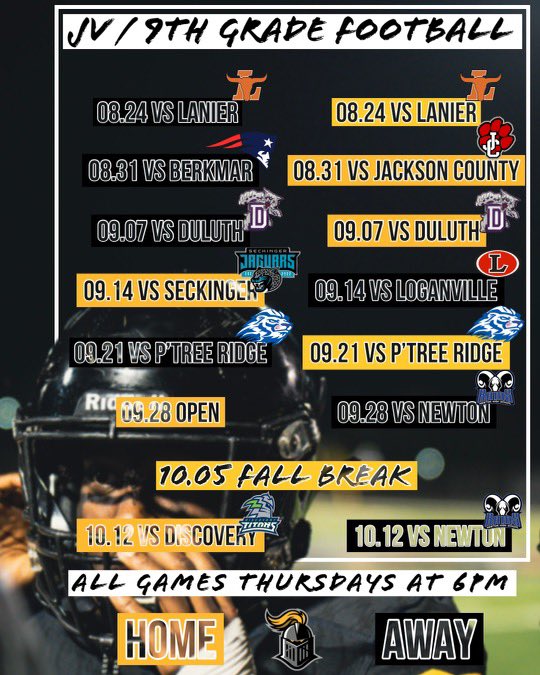 <a href="/BlackKnight_FB/">Central Gwinnett FB</a> 🏈 season is around the corner. Come check us out at the 🏰!
As <a href="/DeionSanders/">COACH PRIME</a> would say…

We’re Coming!   🏰🖤💛🖤💛⚔️
🔥🔥🔥🔥
#HumbleandHungry 
#FaithFamilyFootball
#BUCKLEUP 
#FTN5