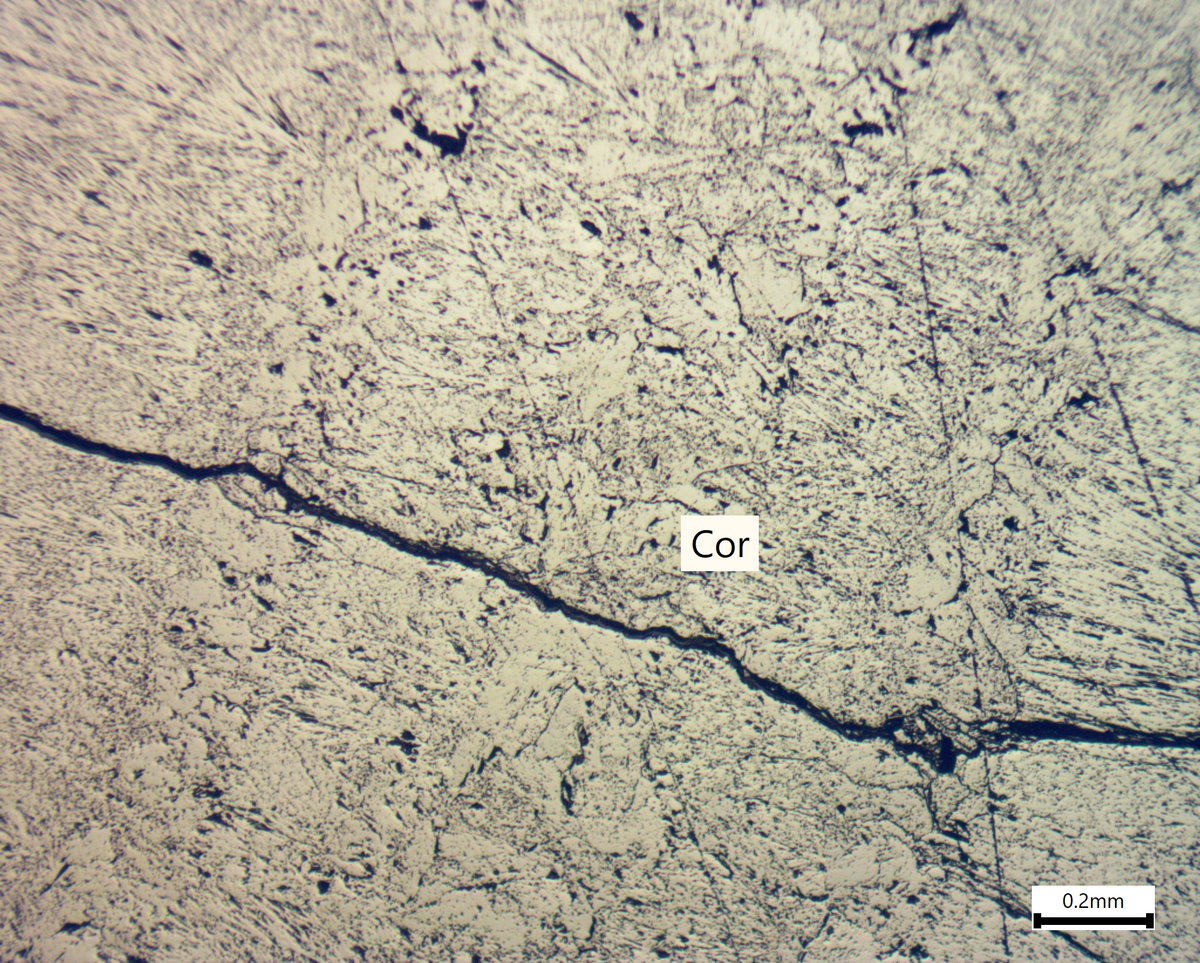 oregradepetro's tweet photo. A reflected-light photomicrograph showing coarse-grained coronadite (Cor; Pb(Mn4+6Mn3+2)O16) from Bou Tazoult Morocco. 

#geology #mineral #science #geoscience #microscopeimages #microscopy #lead #nature #minerals #oredeposit https://t.co/QyPpk9ujmV