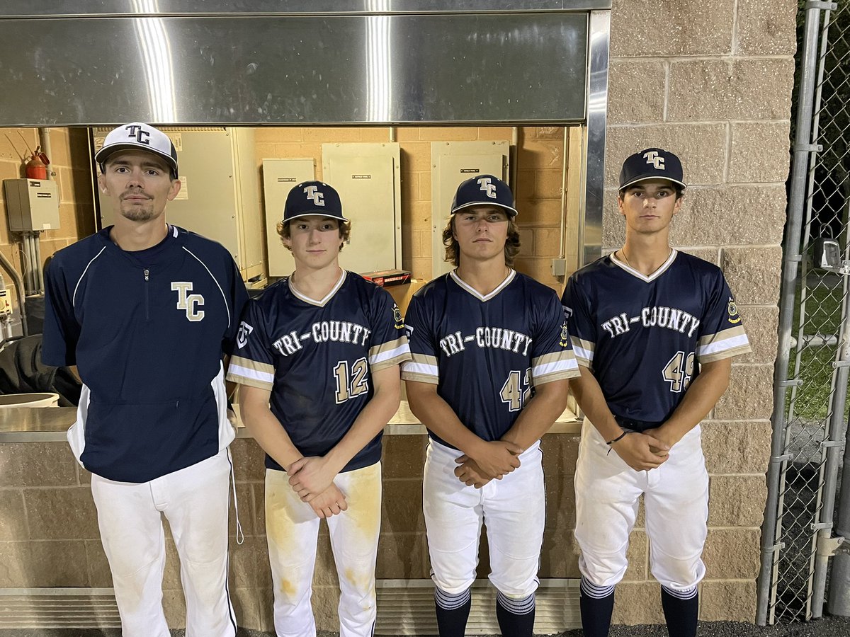 Tri-County 17U All Stars 2023.  Bucior, Johnson, Wagner, and Plante (not pictured) #ctalbb #ctbase
