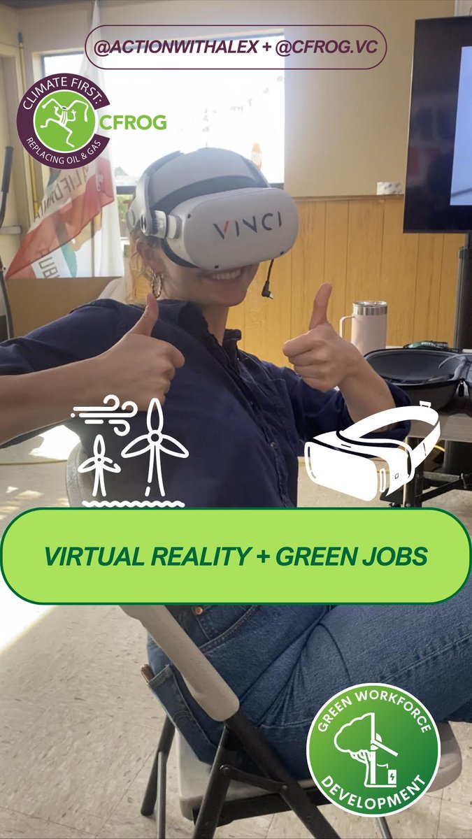 CFROG_vc's tweet photo. Learn about how CFROG and our labor union partners are using VR technology from @vinci_vr to educate VC residents and workers on our Instagram: https://t.co/iJYMknHwhR 🔋♻️ 🧑‍🔧 #greenjobs #virtualreality #offshorewind https://t.co/A8TORSb83K