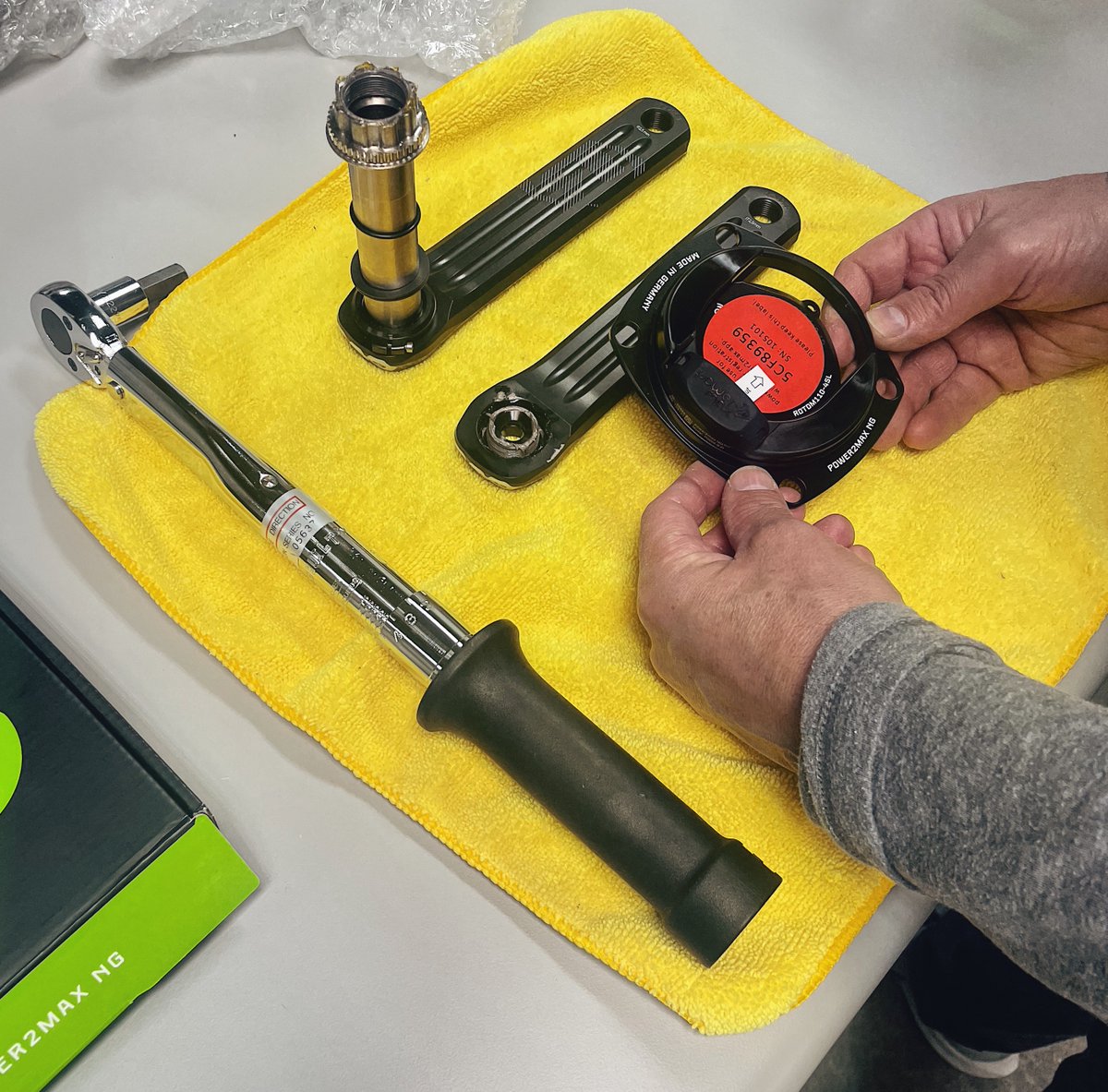 Keeping busy here at Power Meter City -  working on this power2max NGeco ROTOR ALDHU Road Power Meter Crankset.  There is no other power meter that provides dual-leg power measurement plus these other features at this price point  powermetercity.com/product/power2…