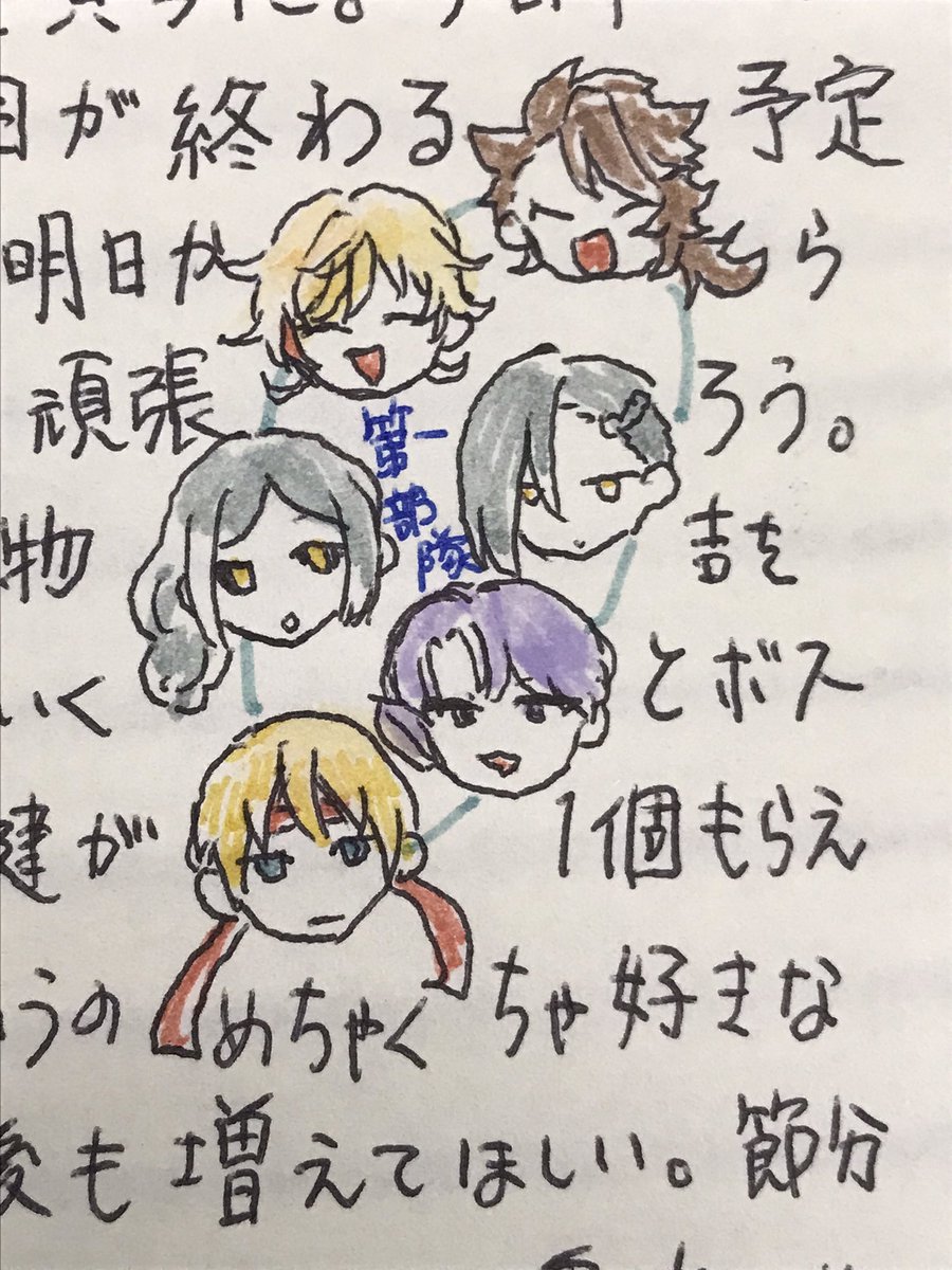 今日の絵日記に描かれた第一部隊
