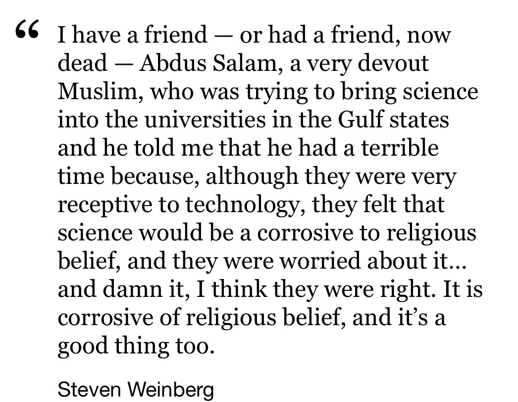 Science is corrosive to religious belief. Sains itu merusak kepercayaan pada Tuhan.