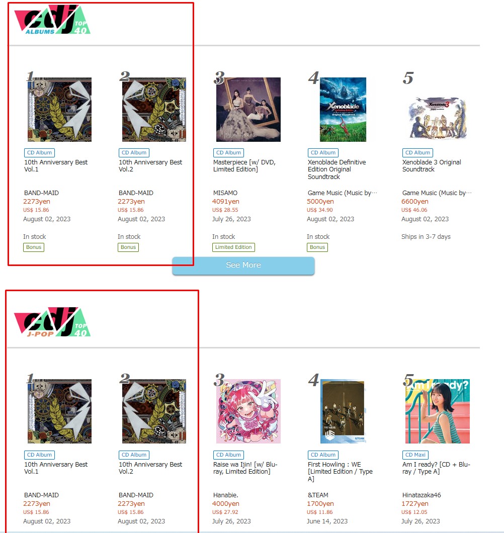 CDJapan's tweet photo. YES. #BANDMAID are dominating #CDJTOP40 weekly charts.
Witness them in detail:
https://t.co/sDX5P66oAO
Fans worldwide, please do a never-ending rt > like > comment > rt. . . to notify everyone of this news.
Thank you @yawaraey for your heads-up. https://t.co/oZRK2rR7UM