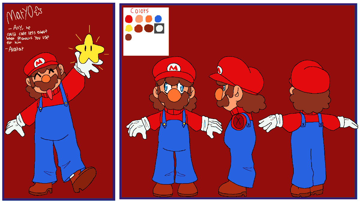 axolonyy's tweet photo. look who finally has a persona au ref after so long of me saying ill make him one !!!!! i am so sorry maryo

[ #SMG4 #smg4fanart #SMG4personaAU #smg4mario #maryo ] https://t.co/T8qfsk5y3F