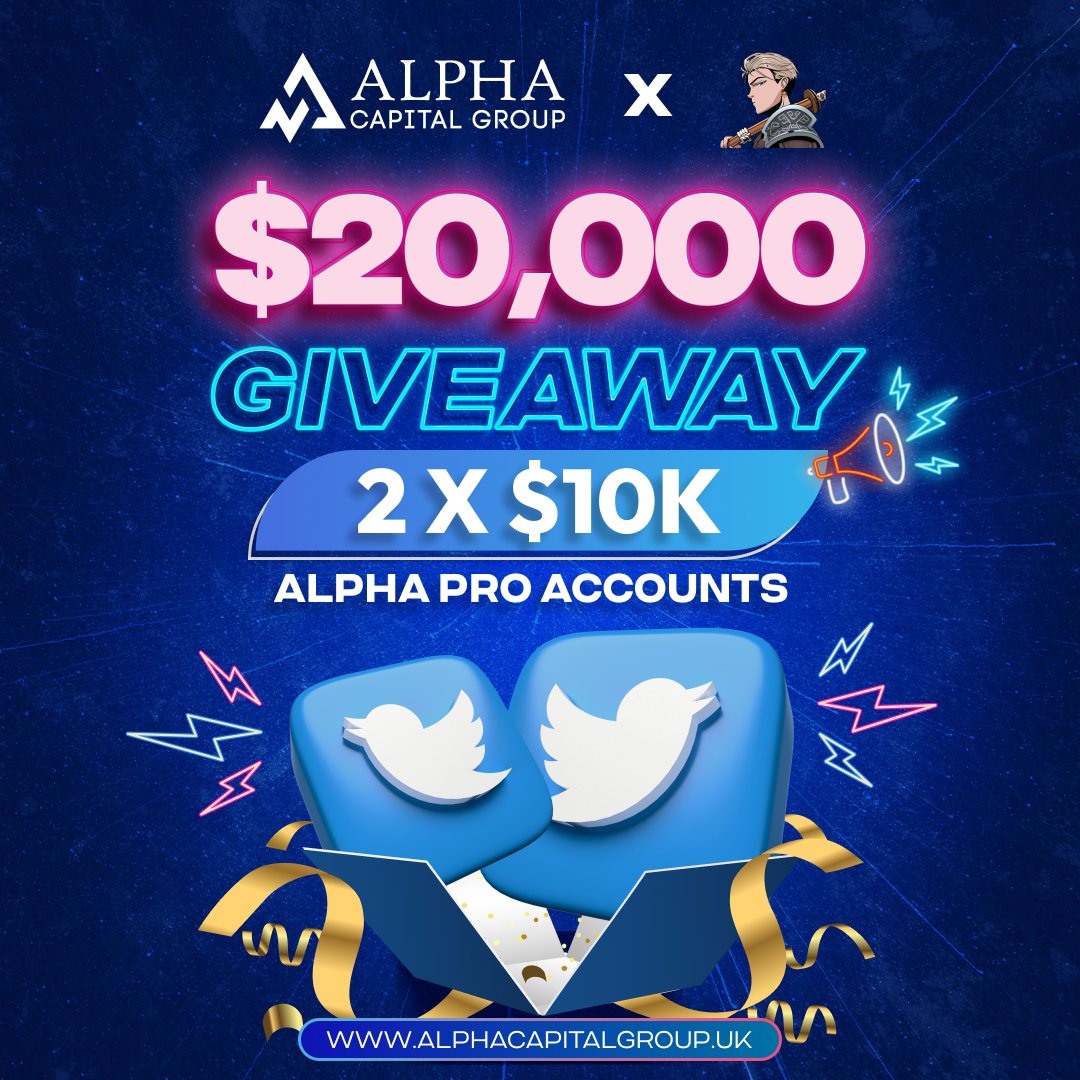 GM!   

7000 followers milestone giveaway! Teamed up with
<a href="/AlphaCapitalUK/">Alpha Capital Group</a> to giveaway  

🚨 2x $10k FUNDED ACCOUNT GIVEAWAY 📷   

To Enter:    

- Follow
<a href="/presidentpush/">Presidentpush</a>
@StoicVerma
<a href="/AlphaCapitalUK/">Alpha Capital Group</a>

- Like &amp; Retweet   

- Tag some Trader Friends!   

⏰ Ends in 48 hours!  📷📷