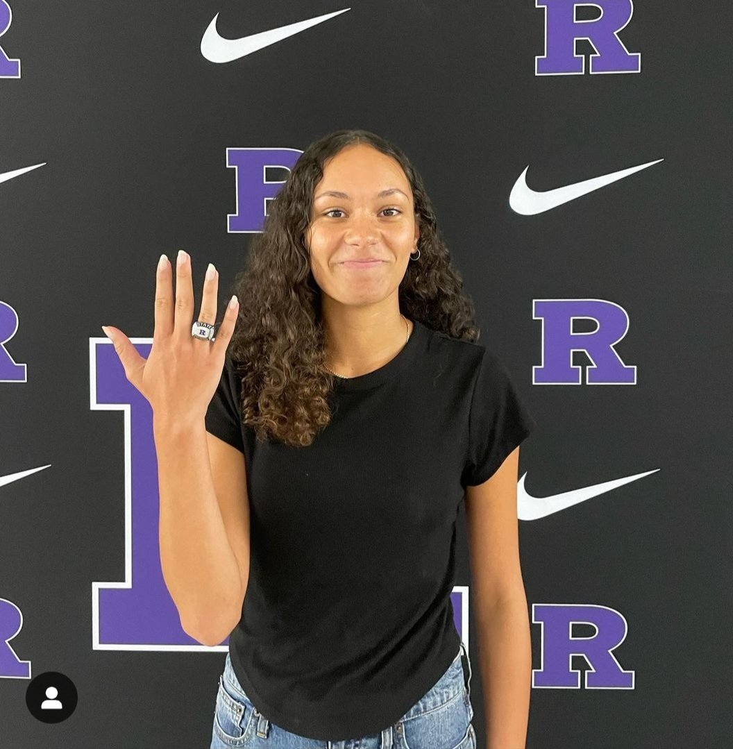 athleticsRHS_nc's tweet photo. Congratulations to Rafaela Drake, who won the 4A Winter State Championship in the Tripple Jump!!! She was presented with her Ring tonight #TheRiver https://t.co/6hOZPEZpqK