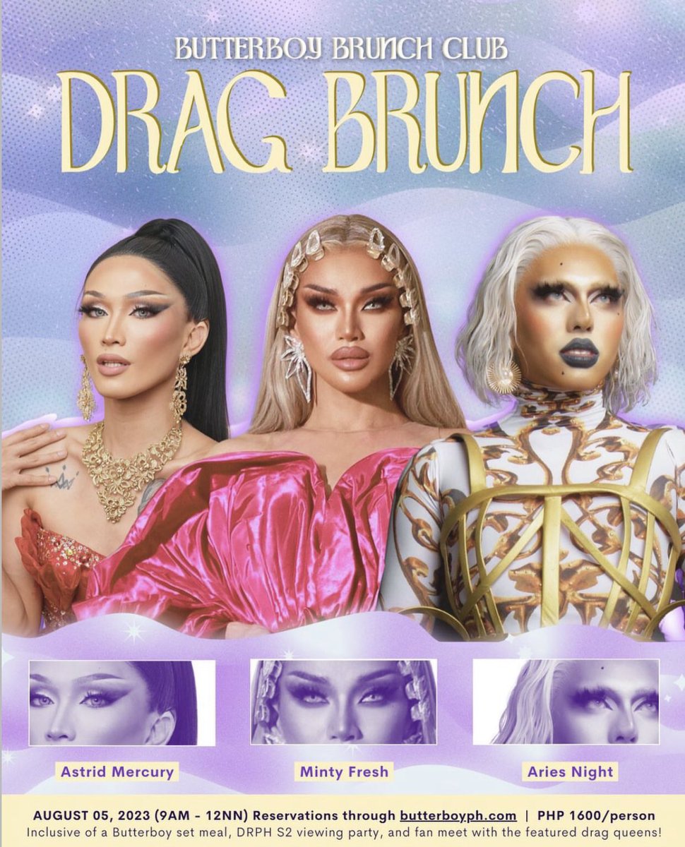 SOLD OUT 🥐

@AriesNight_’s shows:

📌 aug. 5 — butterboy brunch club drag brunch • #dragraceph s2 viewing party • 81 basa street, barangay paltok, quezon city, metro manila

📸 butterboyph

#TeamAriesNight
#AriesNight
#DragDenPH
#DragPH