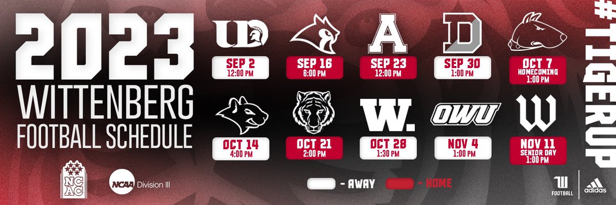 Football season is upon us! Are you ready?

More game info here:
wittenbergtigers.com/sports/fball/2…

#TigerUp