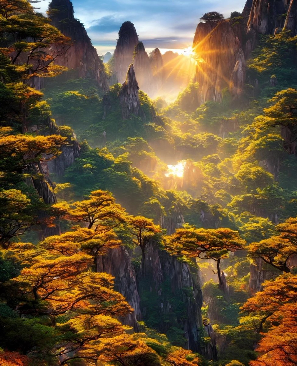 Luu40825988's tweet photo. 朝霞渐渐染黄山，日出东方万里间。 https://t.co/Dh9759oBCx