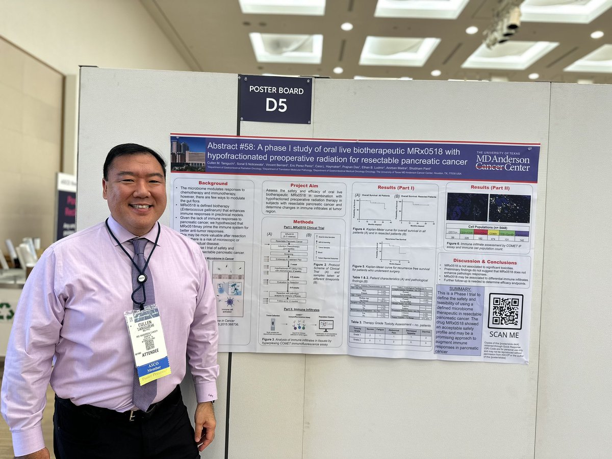 Come by poster session B at #ASCOBT23 to discuss our work (abstract 58, poster D5) which uses a novel therapeutic probiotic in #PancreaticCancer <a href="/MDAndersonNews/">MD Anderson Cancer Center</a> <a href="/Aiims1742/">Anirban Maitra</a> <a href="/DrShubhamPant/">Dr. Shubham Pant</a>