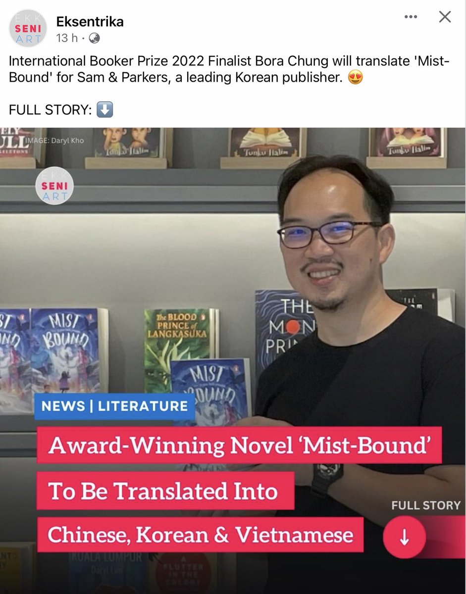 darylkho's tweet photo. 🙏🏻🙏🏻 @Eksentrika for carrying this piece of happy news!
New Star Press (China), Sam&Parkers (Korea) and Kim Dong Publishing (Vietnam), it means the world to me that you're bringing Mist-Bound to new readers. https://t.co/wFWMlVbVJn