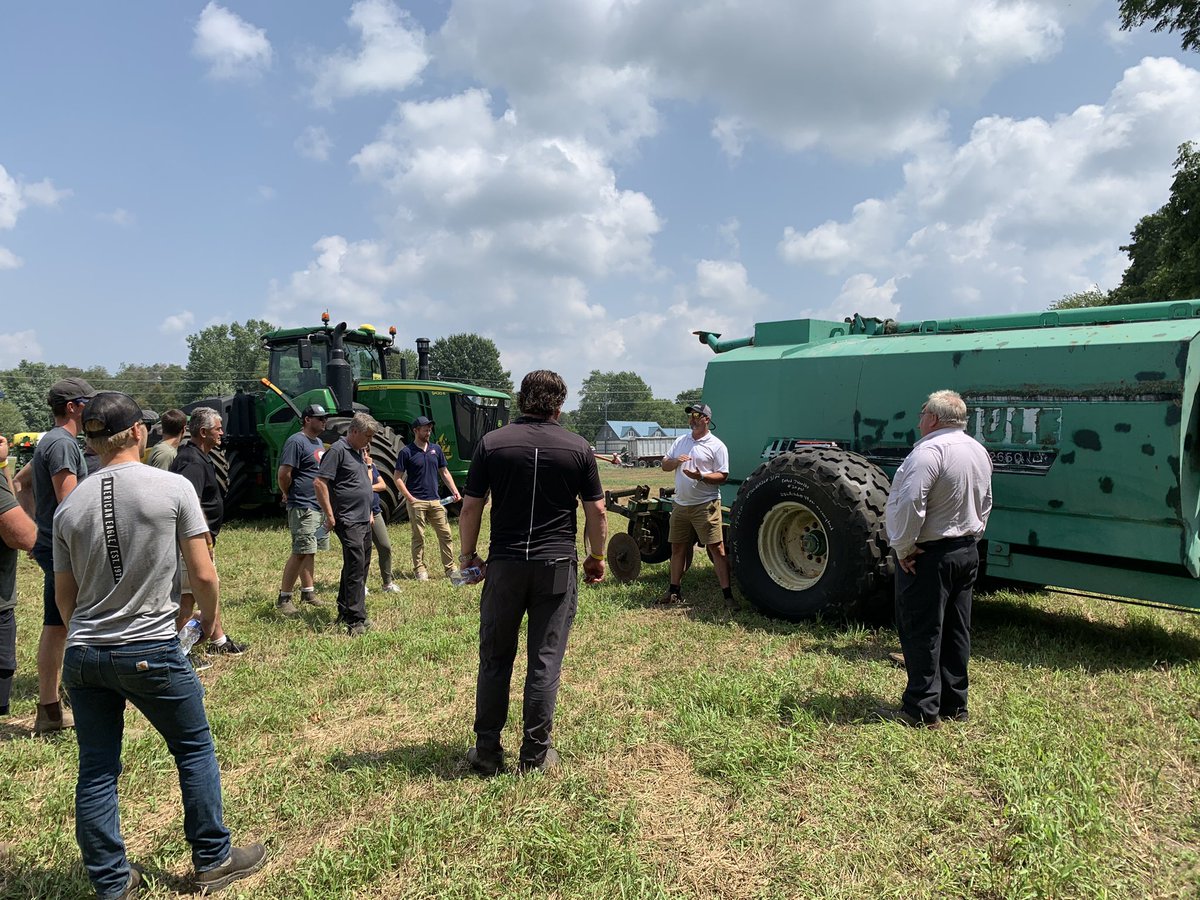 Pasztor79's tweet photo. The evolution of tires, the soil profile and a cover crop demo, all part of today’s #CompactionDay presented by the Norfolk Soil & Crop Improvement Assoc. & the @OntarioSoilCrop #ontag https://t.co/r4CFyNAgr4