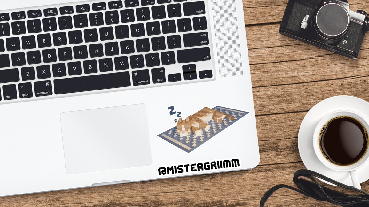 MisterGriimm's tweet photo. Bringing another old design to life as a sticker.
Added a rug under this one along with the sleepy Zz's

Modeled in @Blockbench
Rendered in @Blender
Mockup done in the @affinitybyserif softwares

#Minecraft #3DModel #pixelart #sticker #design #affinitydesign #affinityphoto https://t.co/2lZ6AwjOuz