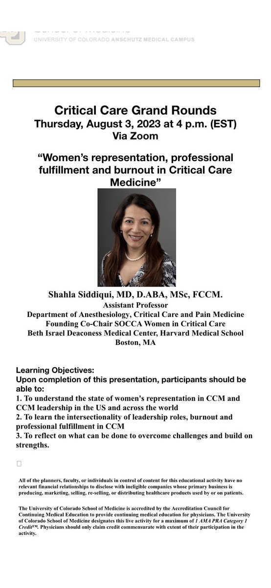 Shahla Siddiqui, MD, MSc, FCCM tweet media