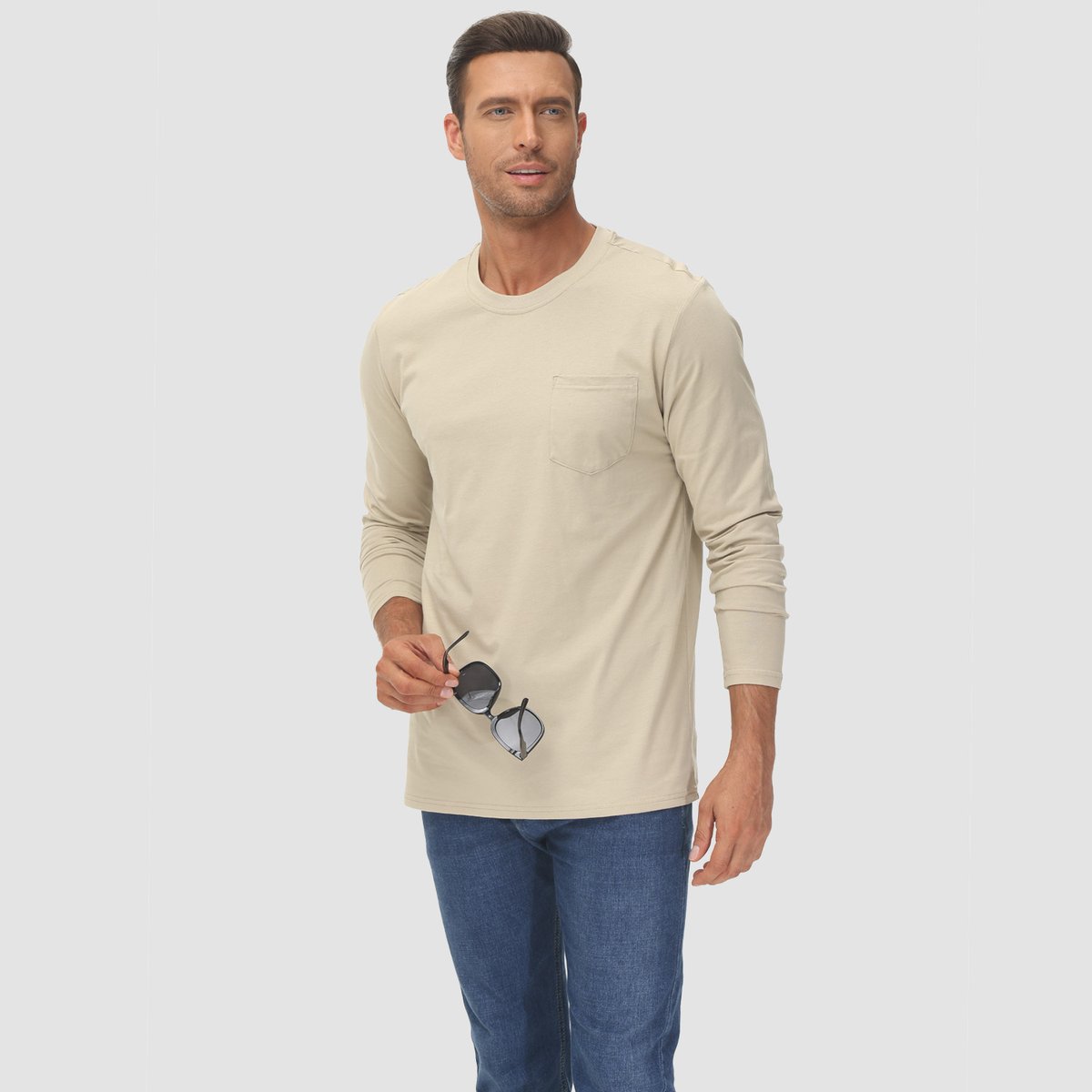 Men's Long Sleeve Shirts Cotton Are you looking for a basic shirt?😍 #menshirt #basicwear #sweatshirt #magcomsen