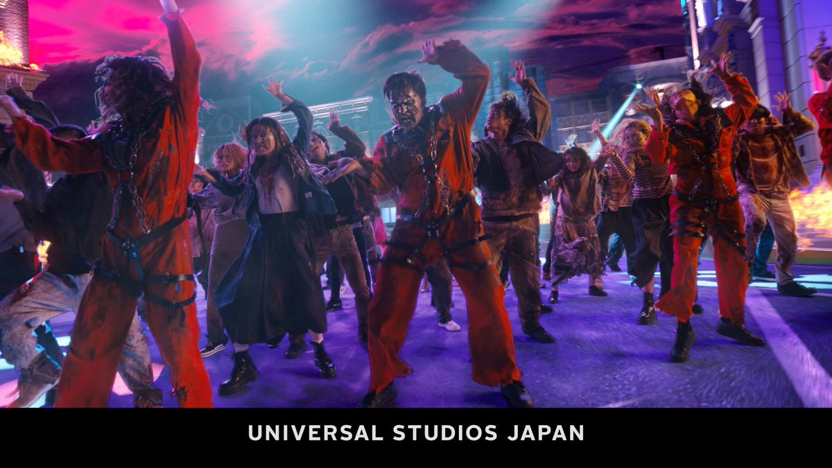 ado_staff's tweet photo. USJ秋の新TVCMが解禁☺️㊗️
そして楽曲の詳細も発表です👏

新曲「唱」（読み：しょう）
作詞：TOPHAMHAT-KYO (FAKE TYPE.)
作曲・編曲：Giga &amp; TeddyLoid

「ゾンビ・デ・ダンス」一部公開🧟
https://t.co/JZQA5JR7D0

@USJ_Official #Ado 乞うご期待下さい🙇
@2z2z @GigaMozuku @teddyloid https://t.co/1r323lujoQ