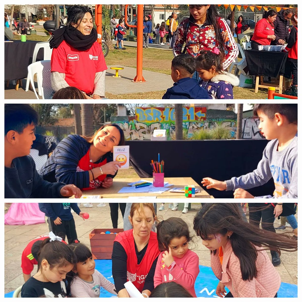 vazquezmontoto's tweet photo. Algunas postales que dejó "Diversión en las Plazas", la iniciativa de la Subsecretaria de Educación de @MunicipioTigre para las vacaciones de invierno. 
"MEMOCIÓN" y "Apuntá tu Emoción" fueron las propuesta del Programa CON-VIVAMOS, junto con el juego de Orientación Vocacional. https://t.co/qqV6eaM5EL