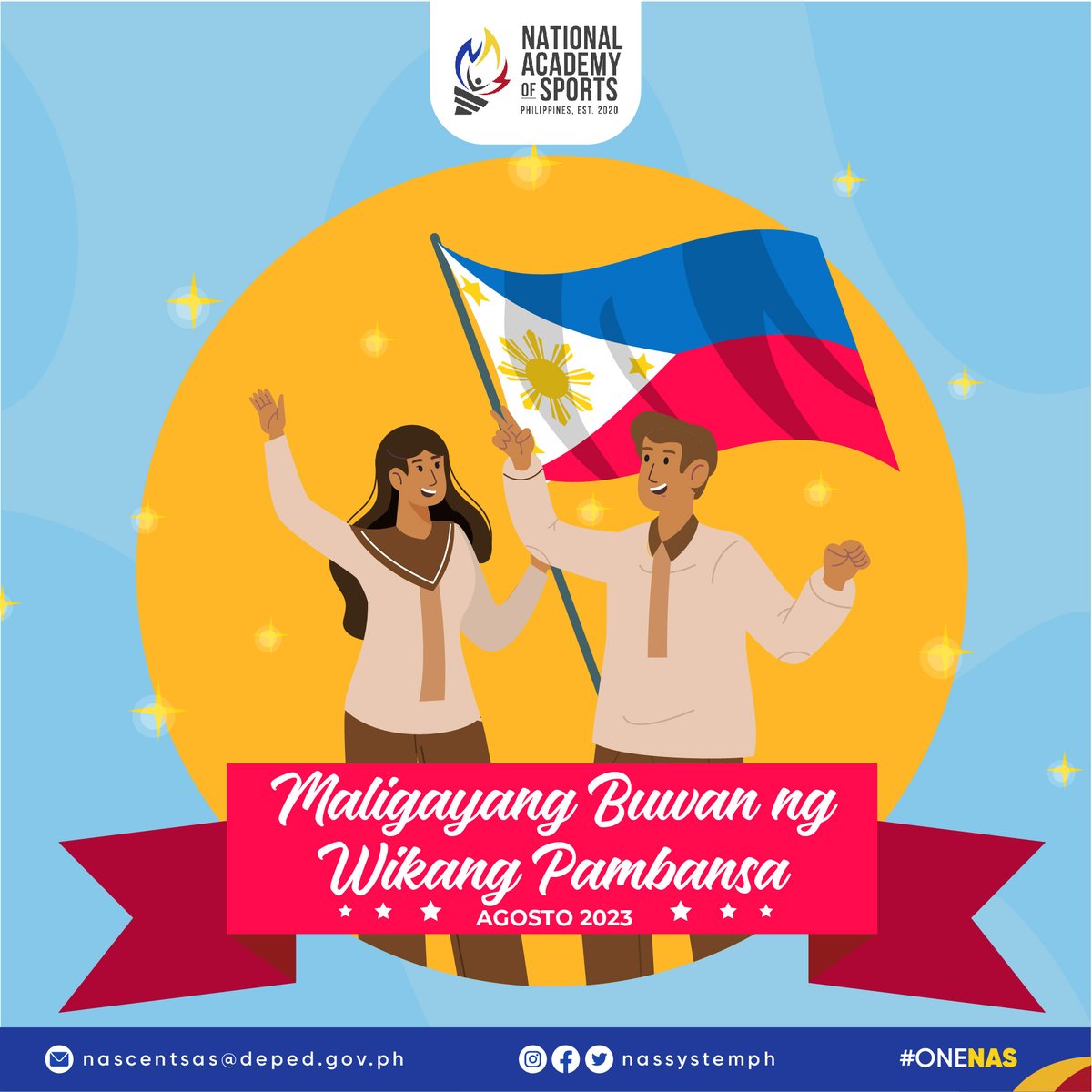 nassystemph's tweet photo. "Ang Wikang ating kinagisnan,

wikang gamit ng ating magulang.

Sa anumang hamon at laban,

Wikang ating sandata't saligan.

S'yang saksi sa bawat panahon,

see more..https://t.co/AP6GxF5UQh https://t.co/sEH8POAUD2