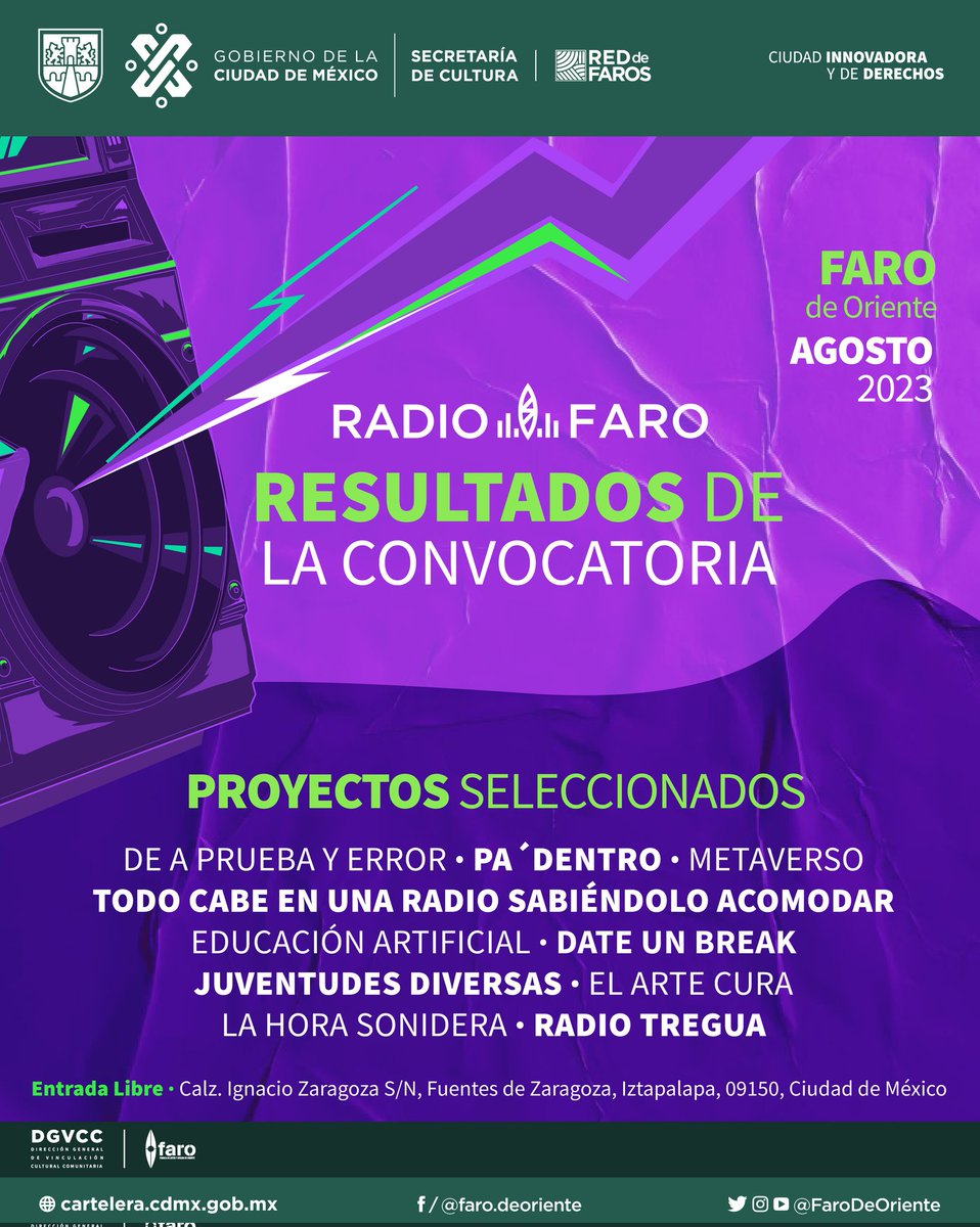 radiofaroriente's tweet photo. Listos los resultados.
Conoce los nuevos programas que formarán parte de nuestra familia radiofónica https://t.co/QF8AKJgGg6