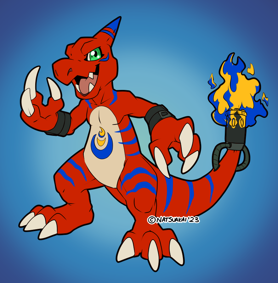 HiryuNatsuakai's tweet photo. Charmeleon inspired digimon oc for @Krood_17 https://t.co/pmuEaDewiw