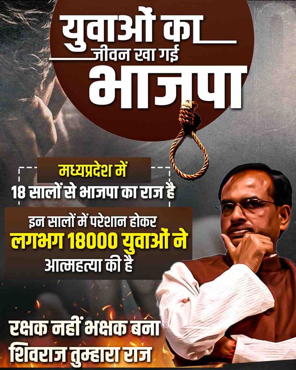 युवा भटक रहा बेरोज़गार,
भर्ती बेचे शिवराज सरकार।