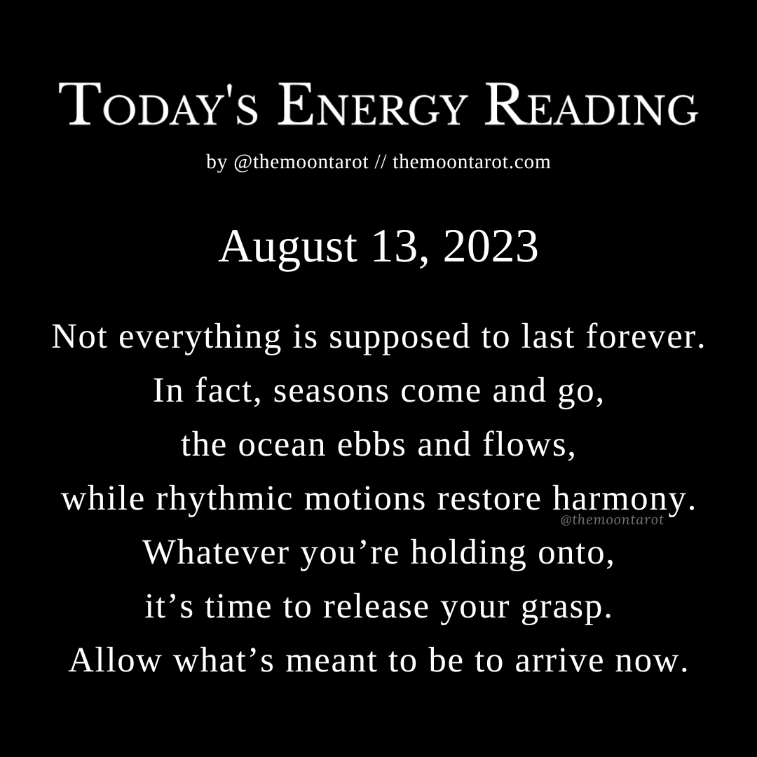 themoontarot_'s tweet photo. Today's Energy Reading: August 13, 2023

For many reasons, you want to control certain aspects of your life. Sometimes, this can get a little out of hand.

Release your grasp.

An open palm welcomes miracles. https://t.co/MLgkUOVQ5X