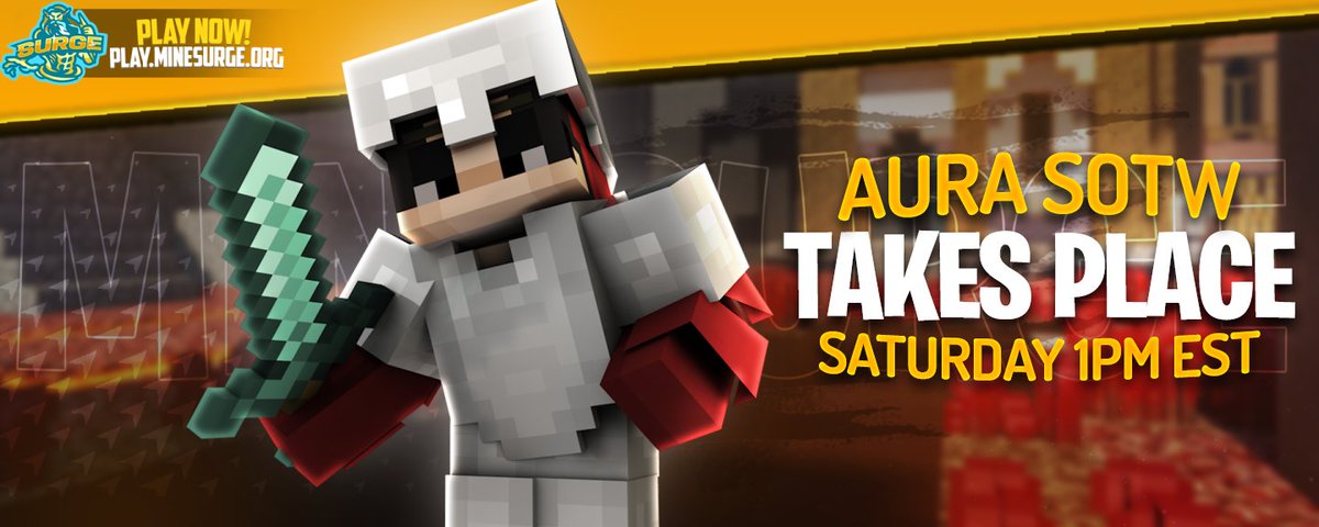 The 10th map of Aura Realm (1.13-1.19.4 HCF) will begin tomorrow at 1PM EST. We will be giving away the following:

⚡️ 1 Surge Rank
⚔️ 2 Assassin Ranks
🪙 4 Treasure Chests

Follow , retweet , like , &amp; join the Discord to enter. ❤️
discord.gg/minesurge