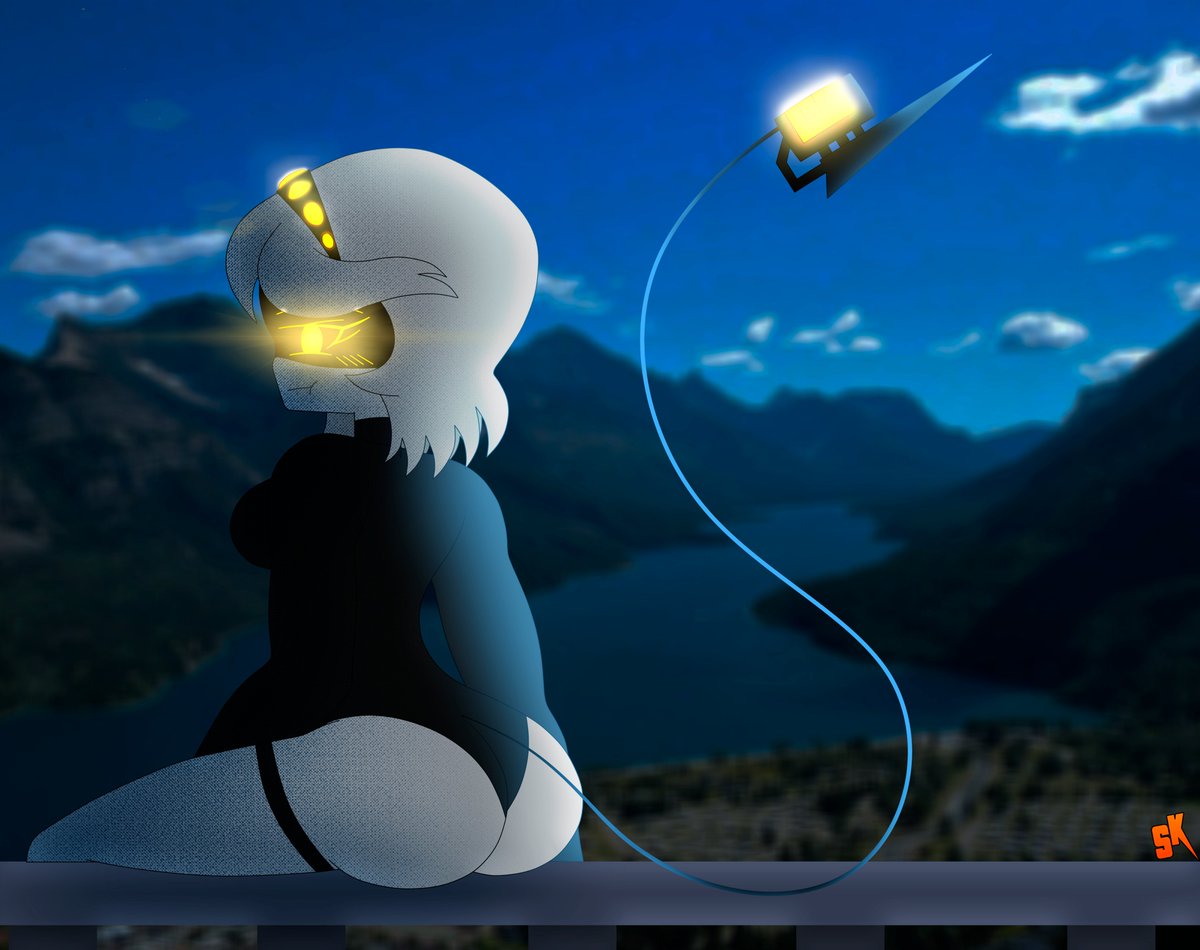 nyreeezu's tweet photo. JUMPSCARE!! 💛🍑😈
She had just returned from the city to breathe the scent of nature on the balcony.
#murderdrones/#murderdronesfanart/#murderdronesv/#murderdronessfw/#robutt https://t.co/q5qXvZxan4