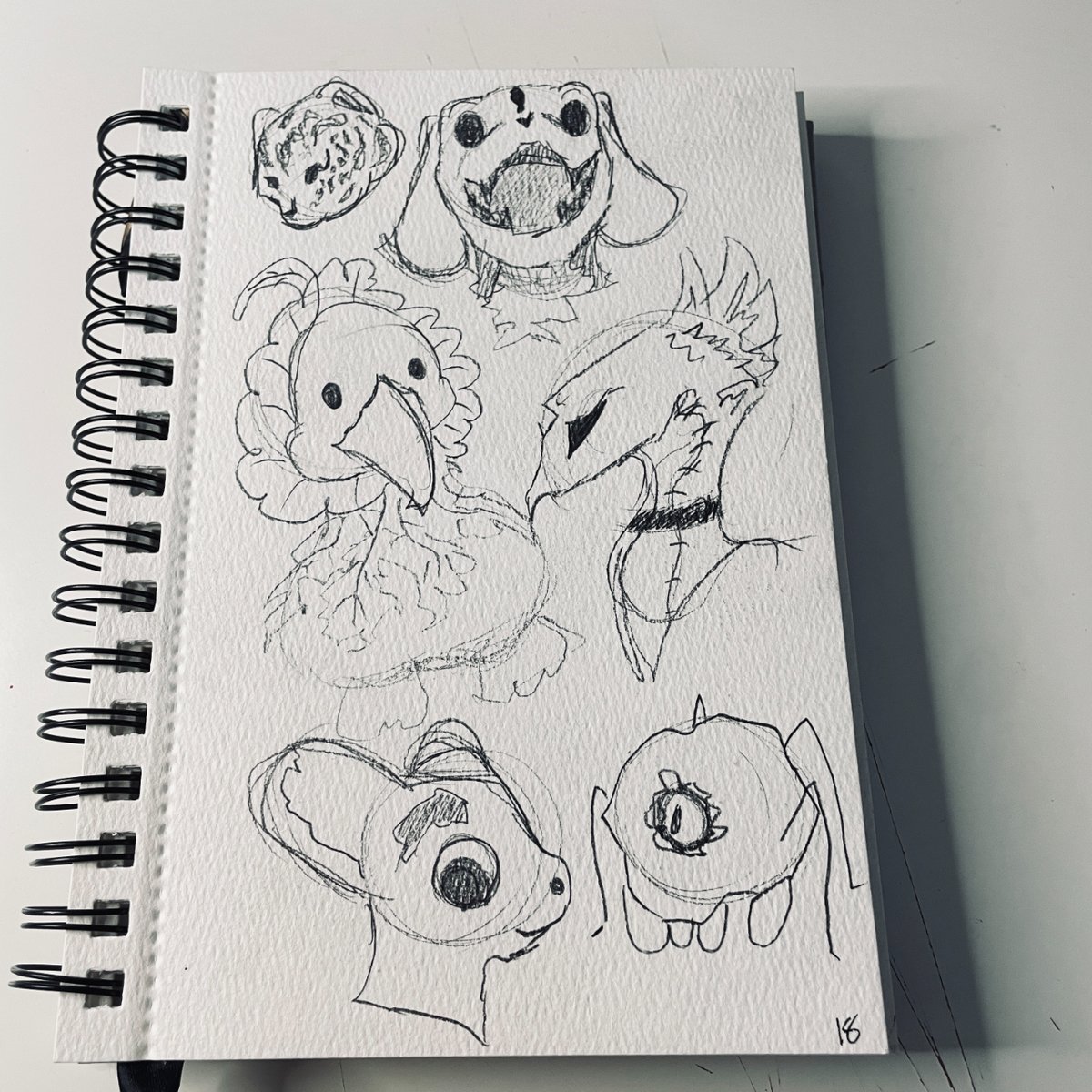 Xelestialink's tweet photo. Pg.18 is one of my favorite numbers. Okay so the bird on the right side of them page I made it my TikTok pfp, It was one of my favorites. #XiaInks #Xiasketchbookjourney #Sketchbook16 #nearingtheend #closeups #drawing #artistworking #artist #smallartist https://t.co/YKXUJYiCnT