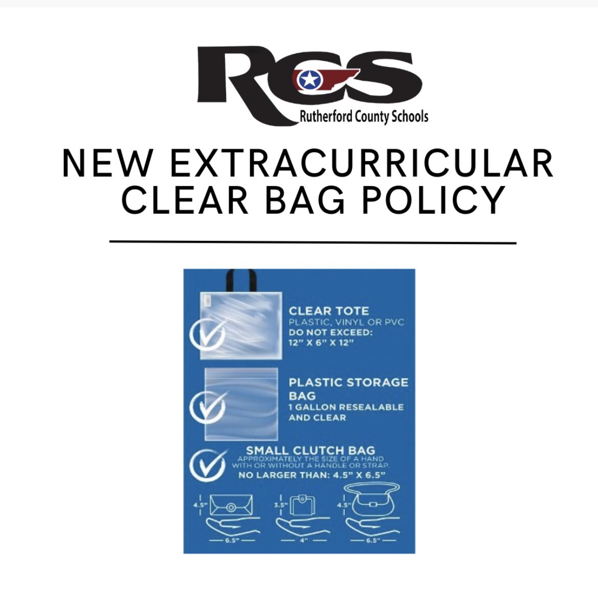 Just a reminder about the new clear bag policy for all extracurricular activities. Please help us spread the word to all of our families and visiting teams. <a href="/DrHatchett_LHS/">Theowauna Hatchett</a>