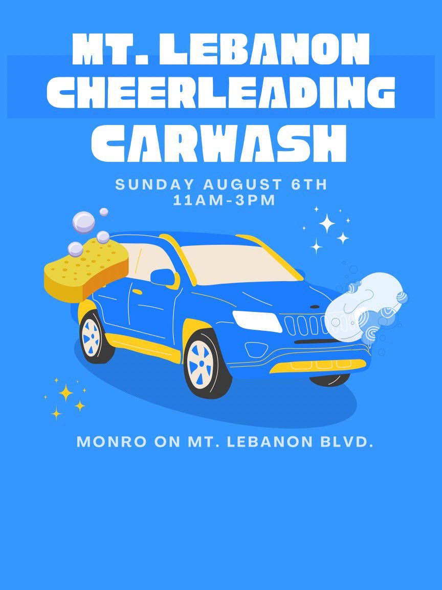 MTLCheerleading's tweet image. Come out to Monro on Mt Lebanon Blvd on Sunday to get your car washed!  🚙💛📣 #fundraiser #monro #carwash